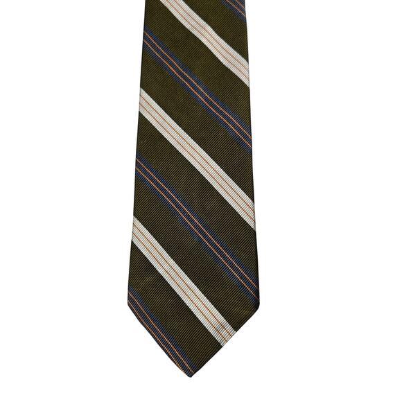 Vtg Resilio The Halle Bro Co Silk Striped Tie Office Corporate 1960s Unique Neck - Picture 1 of 6
